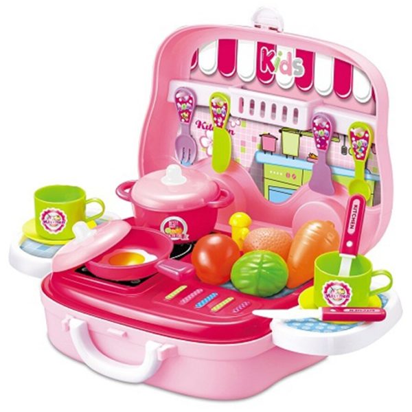 Cooking Chef Kitchen Pretend Play Set Briefcase - Pink