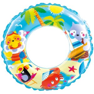 Intex - Inflatable Cartoon Float Transparent Swimming Tube Rings - 24 inches - 59242