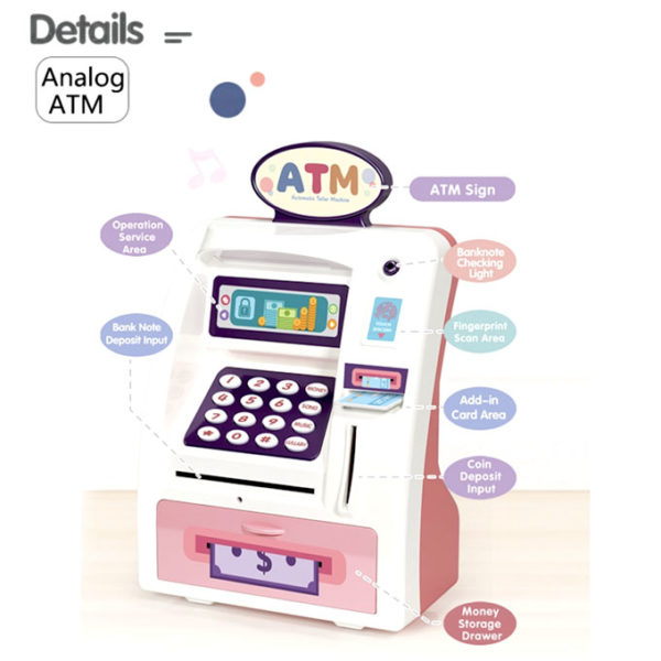 KIDS ATM MACHINE ELECTRONIC MONEY SAFE WITH CREDIT CARD – 10 INCHES