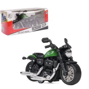 Harley Davidson die cast model bike - 12 cm - Green