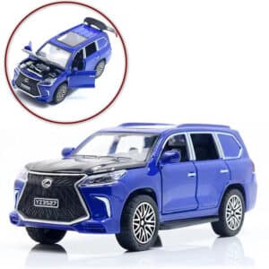 Lexus Land Cruiser Prado - Alloy Children's Sports Model Car Die-Cast Metal Toy Car - Front Doors & Boot & Hood Open - Size Approx. 5 inch - Blue