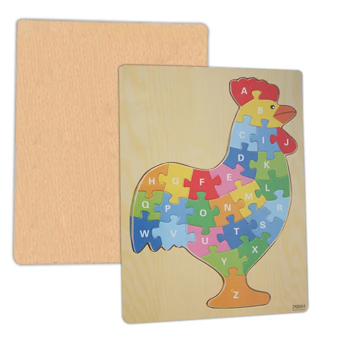 Wooden ABC Puzzle - Rooster - Image 2