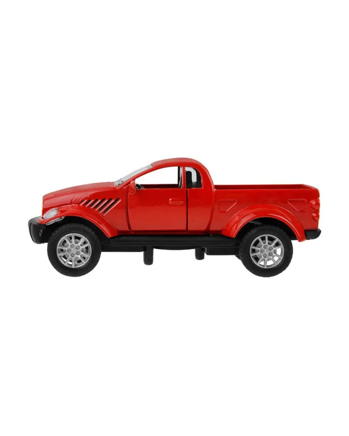Pickup Truck 1:32 Scaled Model Metal Pull Back Die - Red - Image 2