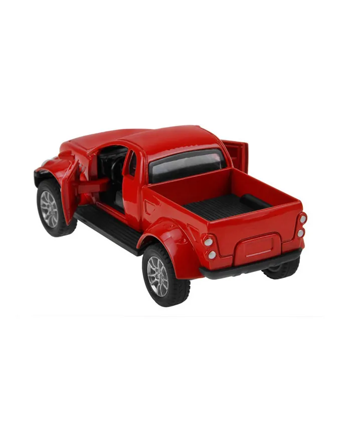 Pickup Truck 1:32 Scaled Model Metal Pull Back Die - Red - Image 3