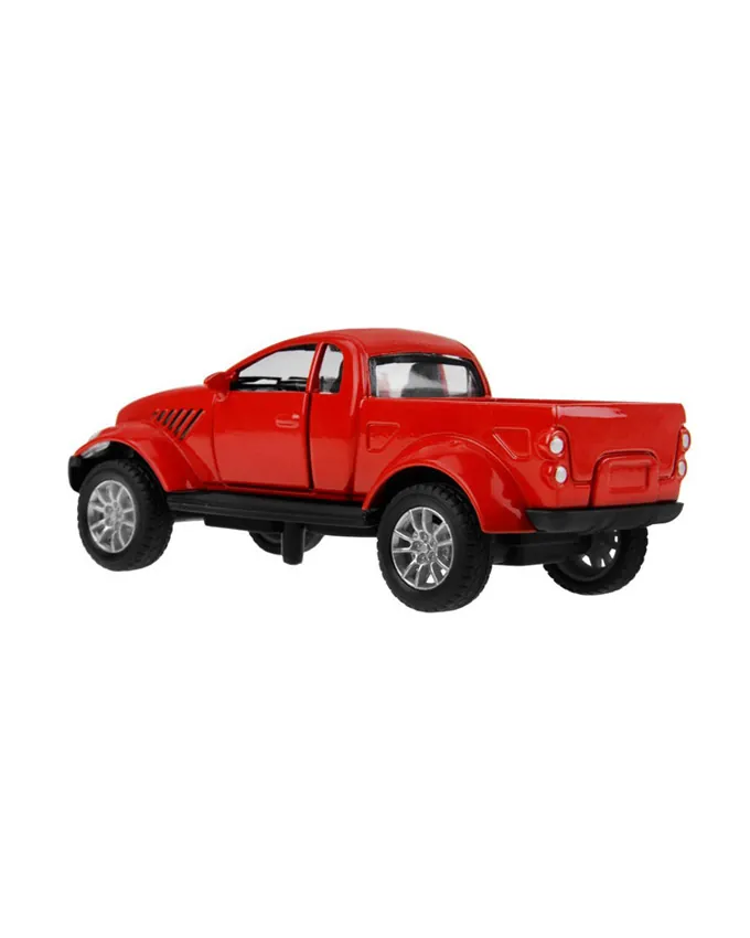 Pickup Truck 1:32 Scaled Model Metal Pull Back Die - Red - Image 4