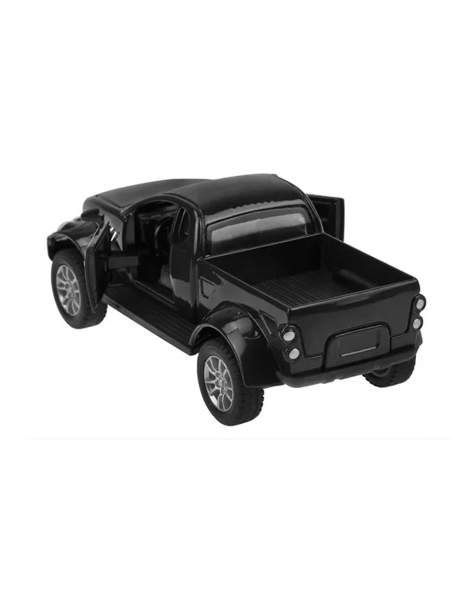 Pickup Truck 1:32 Scaled Model Metal Pull Back Die - Black - Image 4