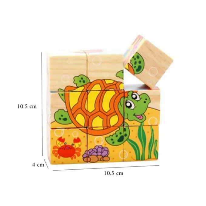 Sea World Animals - Cubical Wooden Puzzle - Image 3
