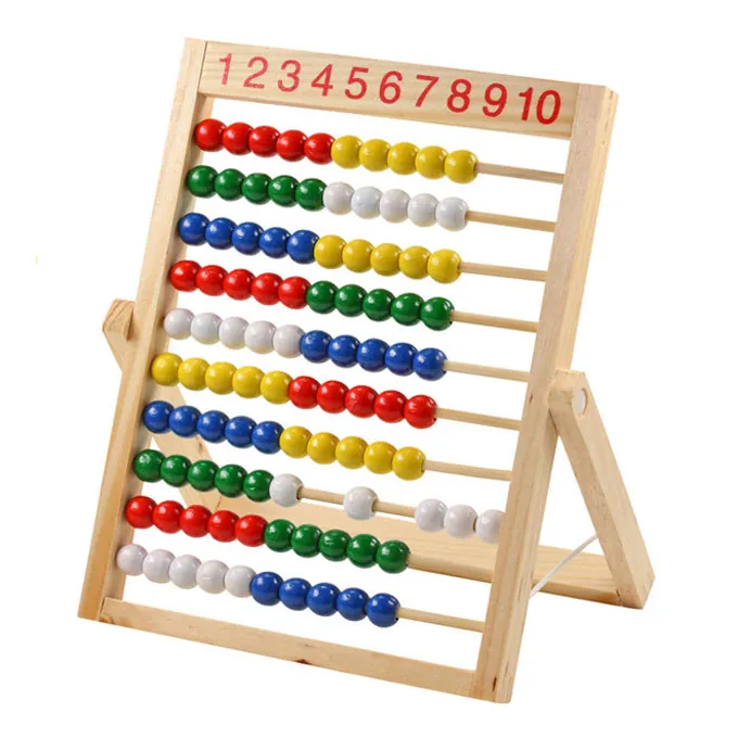 Wooden Abacus Calculation Colorful Beads Set for Kids