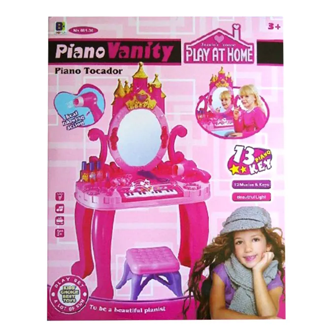 Girls Vanity - 2 in 1 Piano Dressing Table with Fashion Accessories - Image 3