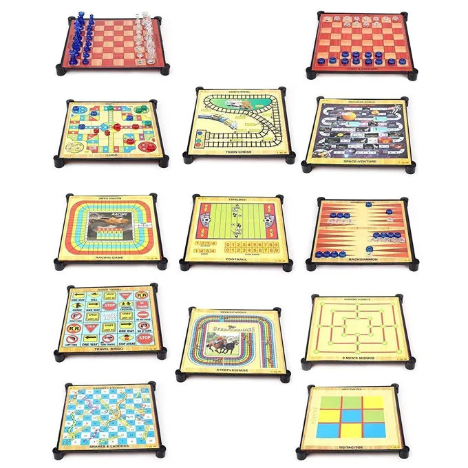 13 in 1 Magnetic Board Game - Includes: Chess, Snakes & Ladders and Ludo