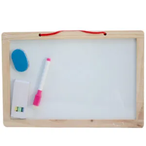 3 in 1 - Wooden Black & White Board With Magnetic Alphabets - Small