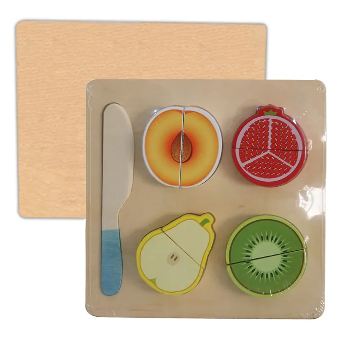 Wooden Puzzle - Fruits Cutting Kiwi set with velcro - 5 pcs - Image 2