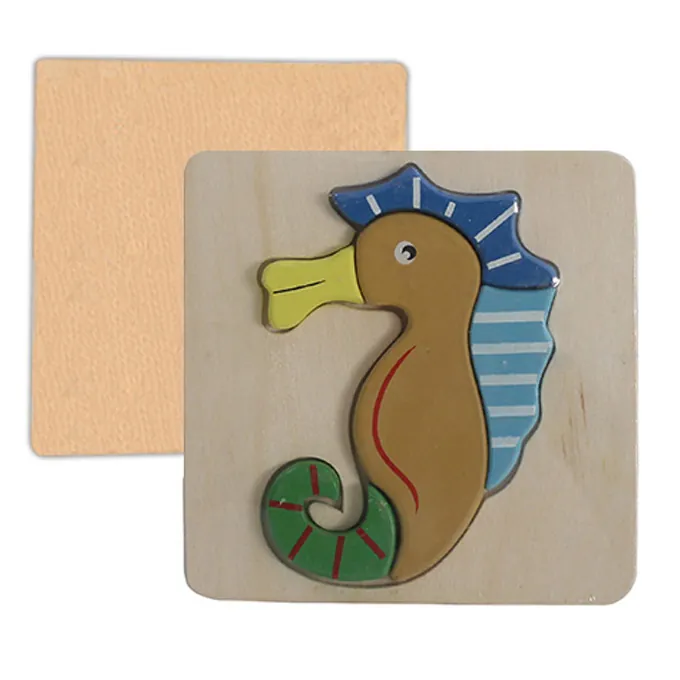 Wooden Puzzle Thick - Seahorse - Image 2