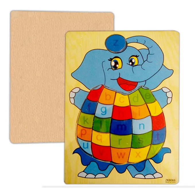 Wood ABC Puzzle - Elephant - Image 2