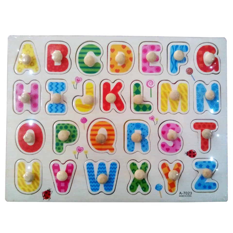 Wooden Colorful Alphabets Puzzle For Babies