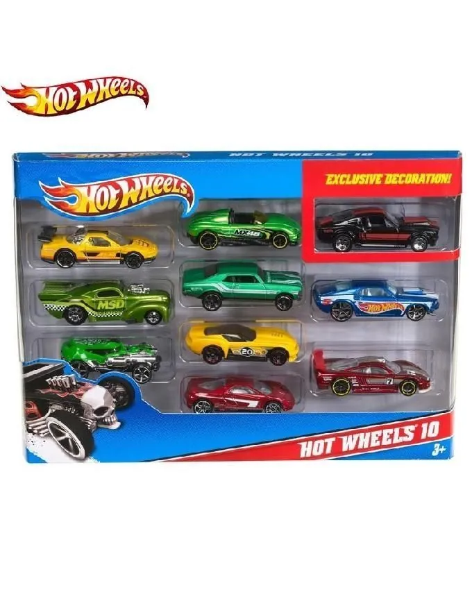 Hot Wheels Set Of 10 pcs Die Cast Cars - Multicolour - Image 2