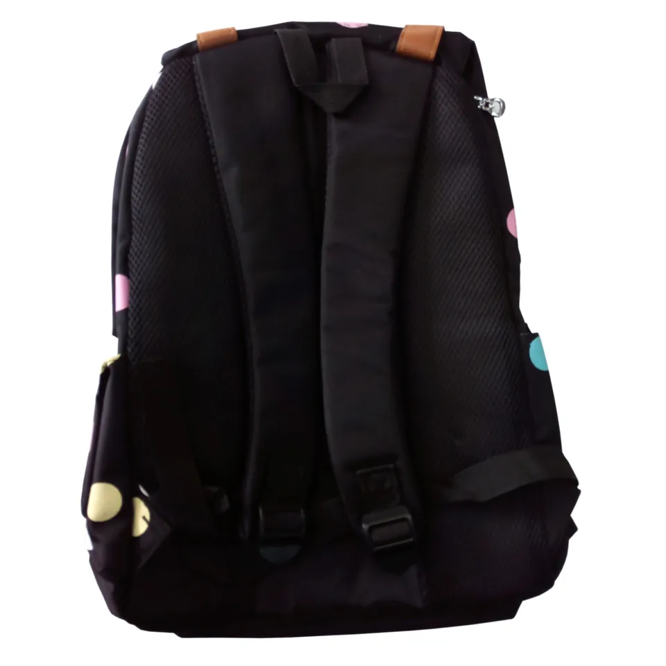 Girls Black Polka Dots School Bag - Image 2