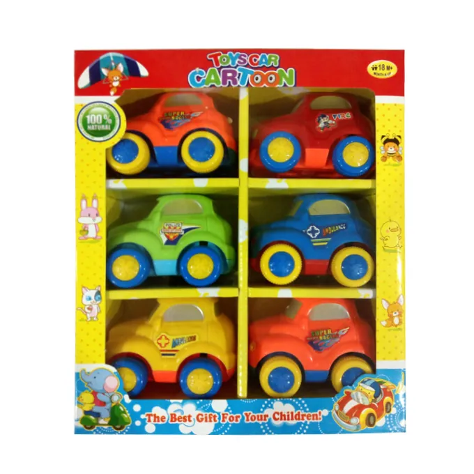 Cartoon Toys Car Set - 6 Pcs