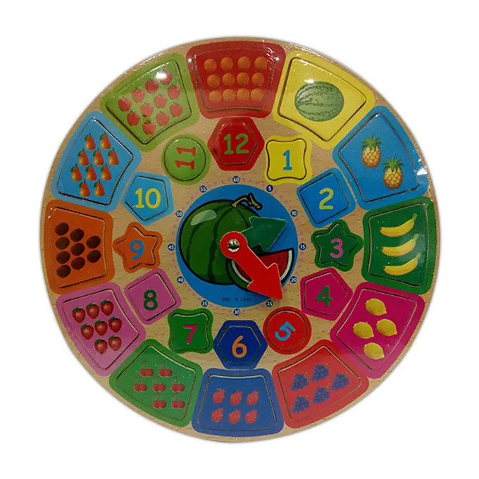 Time and Number Counting Teaching - Wooden Board Puzzle