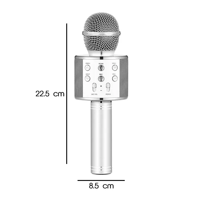 Wireless Mic with Speaker - Bluetooth Karaoke Radio Microphone - WS-858 - Image 2
