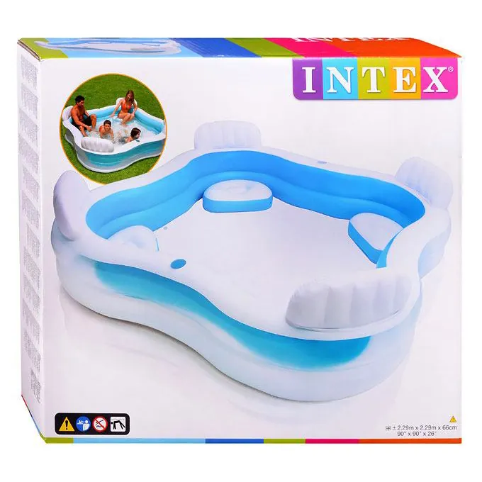 Intex - Swim Center Family Lounge Inflatable Pool (90 x 90 x 26 inches) - 56475 - Image 2