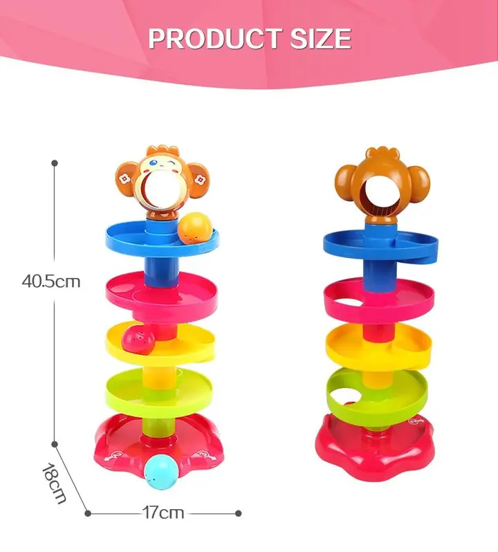 Huanger - Baby Roll Ball Stacking Tower Ramp Puzzle for Toddlers - Image 3