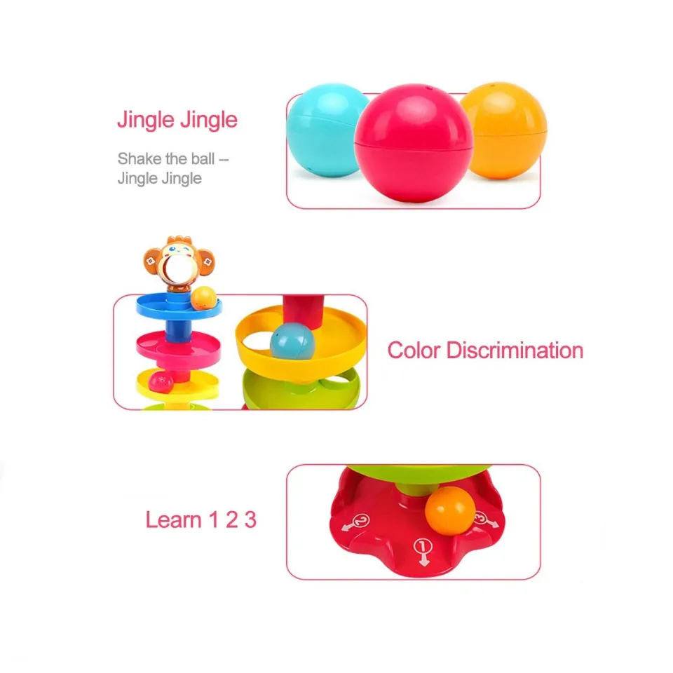 Huanger - Baby Roll Ball Stacking Tower Ramp Puzzle for Toddlers - Image 2
