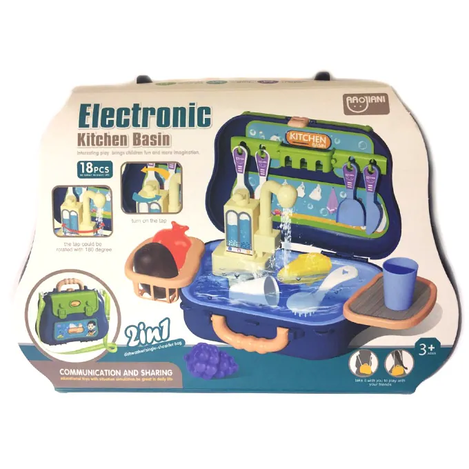 2 In 1 Electronic Kitchen Briefcase with Sink 18 pcs