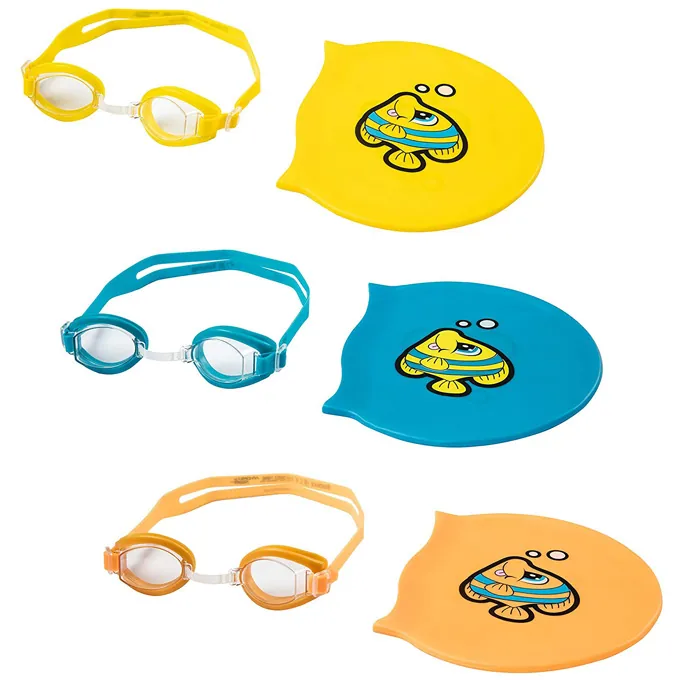 Bestway - Hydro-Swim Lil Racer Swimming Goggles and Cap Set For Kids - 6 inches - 26026