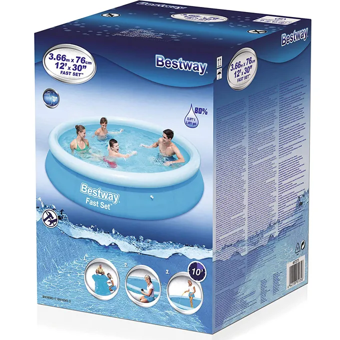 Bestway - Fast Set Inflatable Round Ground Swimming pool - 12 ft - 57273