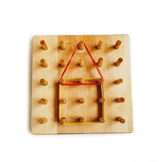 Creative Shapes Lacing Wooden Geo Board Montessori - Educational Toy