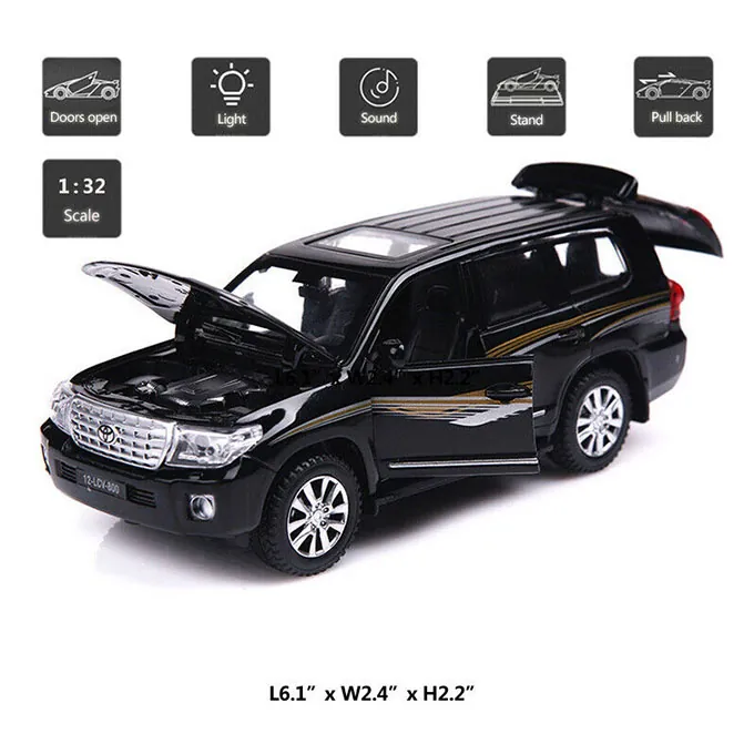 Toyota Land Cruiser Prado V8 - 1:32 Scale Die Cast Car - 6 inch - Assorted Colors - Image 2