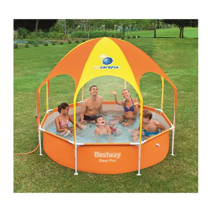 Bestway Power Steel 8-Foot Round Above Ground Pool - 20-Inch Deep Splash-In-Shade Play Pool - Image 3