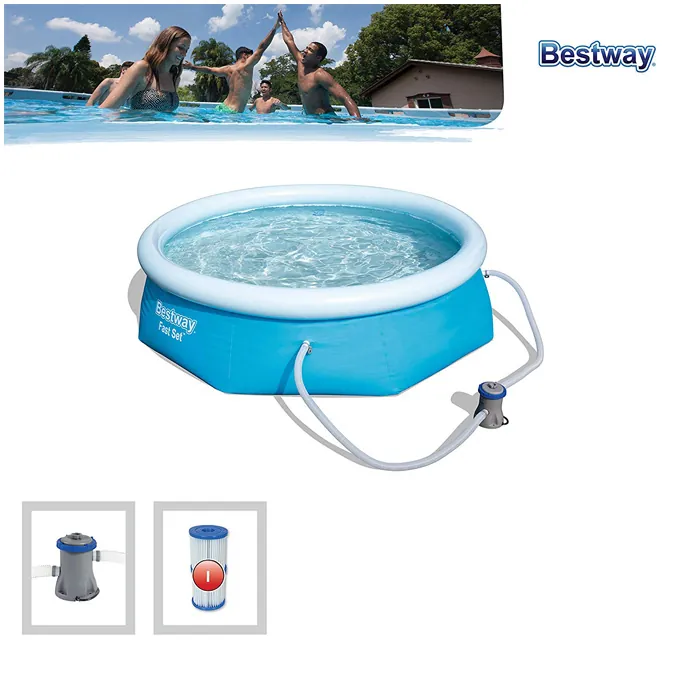 Fast Above Ground Pool Set 244x66 cm - Easy Setup Pool for Kids - Image 3