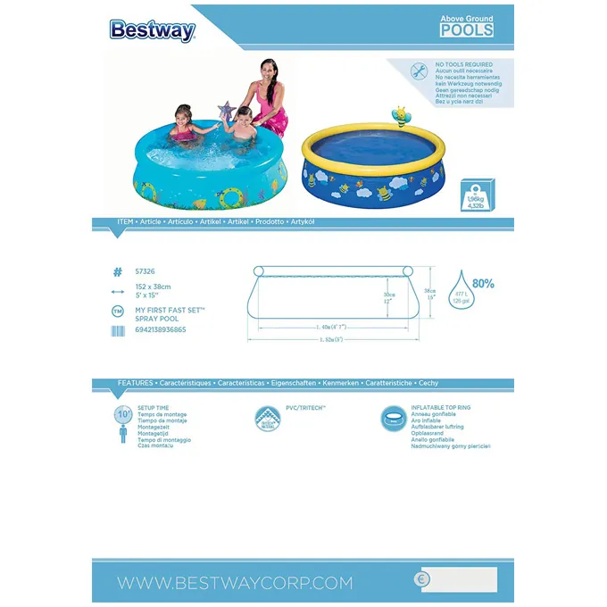 Outdoor Swimming Pool Fast Spray Set 152x38 cm - Fun Pool Accessory - Image 5