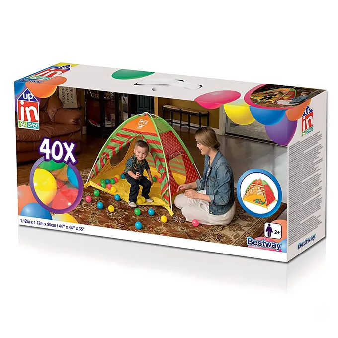 Ball Pit Tent with 40 Balls - Fun Playhouse Toy for Kids - Image 2
