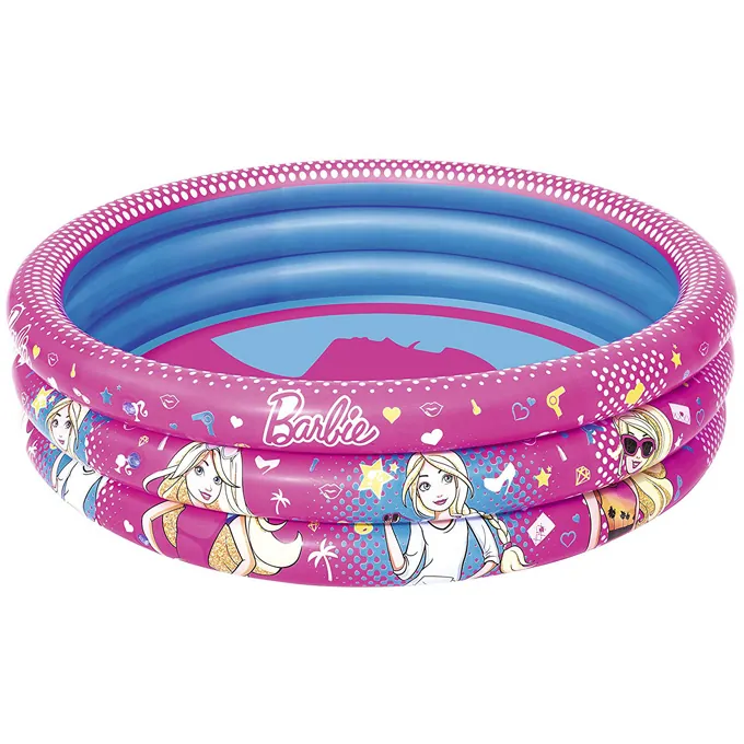 Barbie 3-Ring Swimming Pool 48x12" - Inflatable Pool for Kids