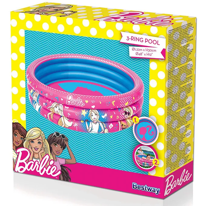 Barbie 3-Ring Swimming Pool 48x12" - Inflatable Pool for Kids - Image 5