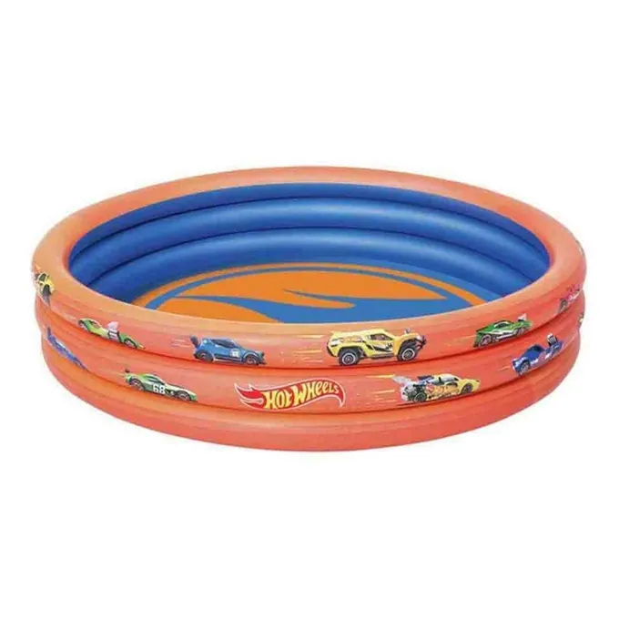 Hot Wheels 3-Ring Paddling Pool 4ft - Fun Pool for Kids