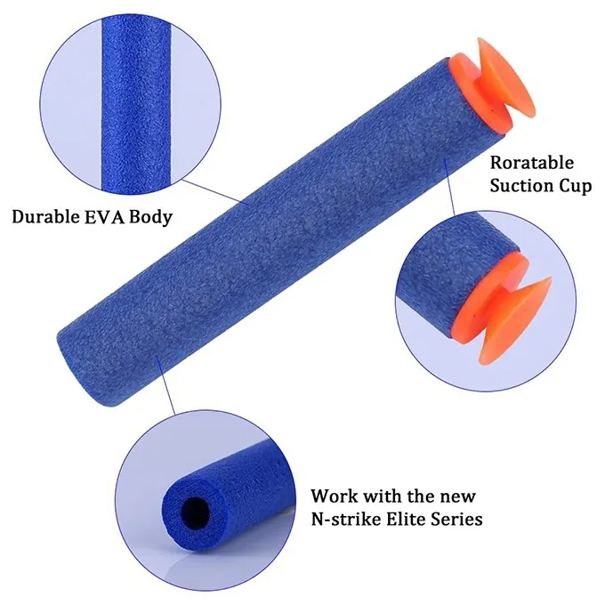 Blue Soft Stick-On Nerf Darts - Fun Toy Accessory