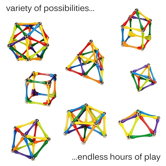 Magnetic Construction Sticks and Balls - 124 Pcs Magnetic Building Set - Image 3