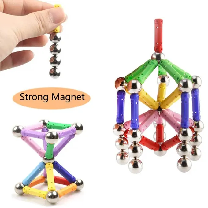 Master Magnet Construction Sticks and Balls - 63 Pcs Magnetic Building Set