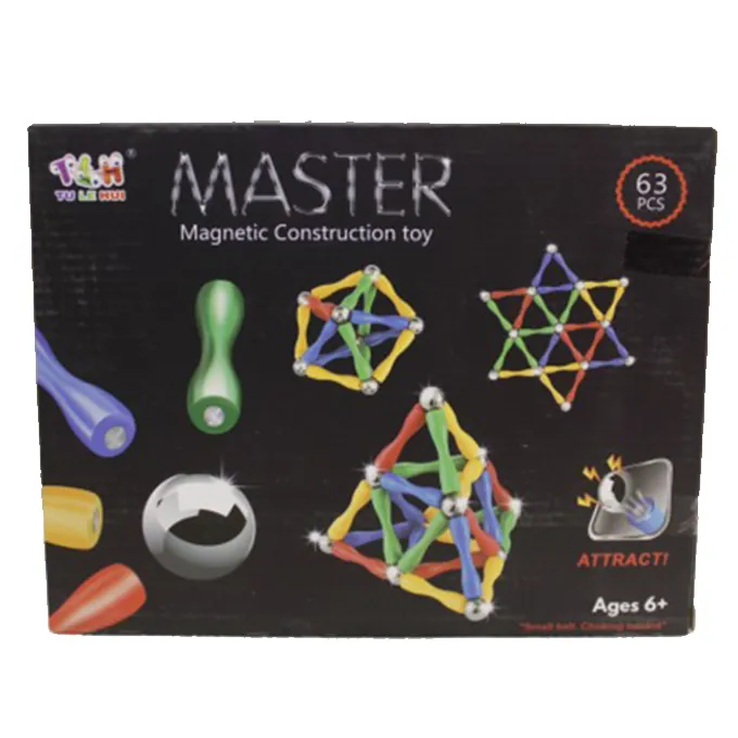 Master Magnet Construction Sticks and Balls - 63 Pcs Magnetic Building Set - Image 3