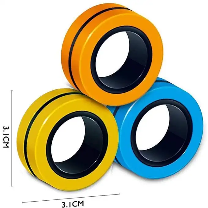 Magnetic Rings Fidget Spinner - Pack of 3 Stress Relief Toys