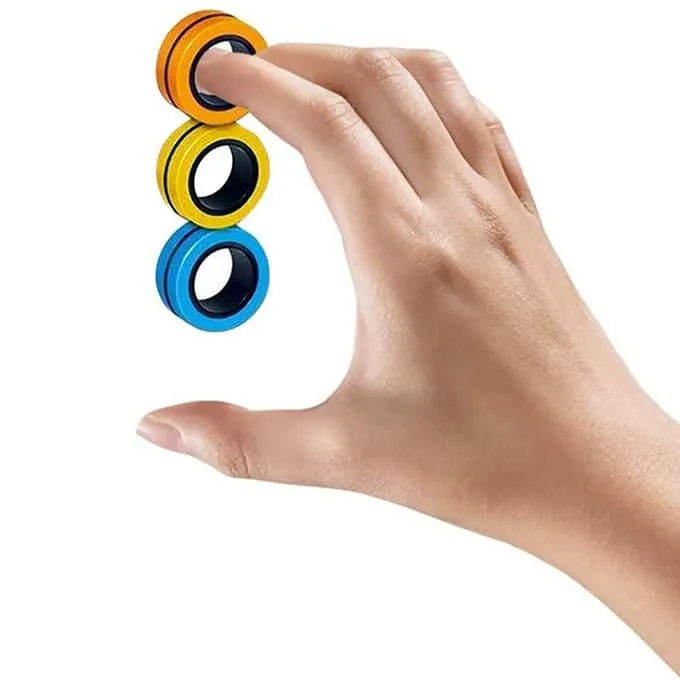 Magnetic Rings Fidget Spinner - Pack of 3 Stress Relief Toys - Image 3
