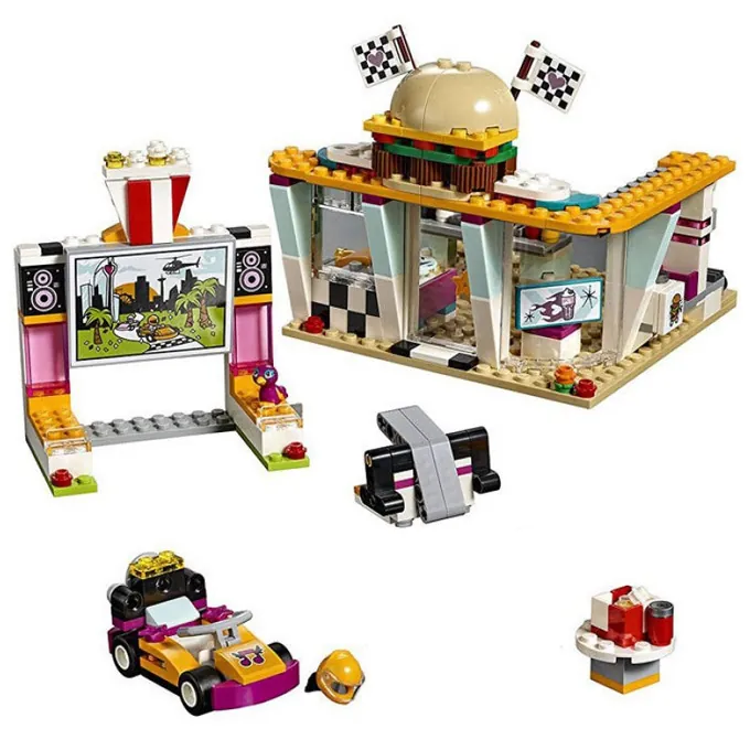 Lepin Friends Girls Drifting Burger Diner Race Car Building Blocks - Image 3