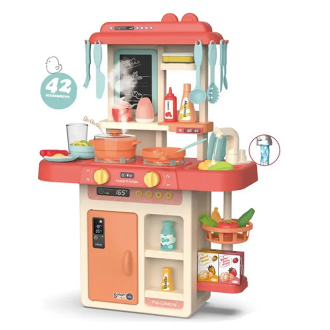 Big Modern Kitchen Set - 42 Pieces with Smoke, Music, Lights, and Tap Water - Image 3