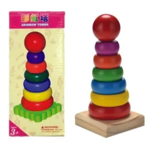 Wooden Rainbow Stacker - Fun Activity Toy for Toddlers