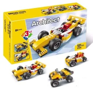 3-in-1 Yellow Speedster Car Building Set by Architect Creator