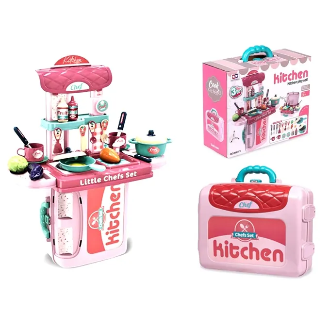 Pink Kitchen Stove Briefcase Play Set - 20 Inches